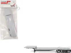 2-Axle Dropdeck Flatbed Trailer Silver Top 1/87 (HO) Plastic Model by Promotex
