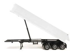 3-Axle Dump Trailer White 1/87 (HO) Plastic Model by Promotex