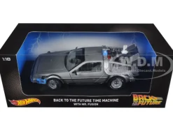 Back To The Future Time Machine Delorean with Mr. Fusion 1/18 Diecast Model Car Hot Wheels CMC98