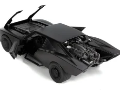 Batmobile Matt Black with Lights Batman Diecast Figurine The Batman 2022 Movie DC Comics 1/18 Diecast Model Car Jada 32504