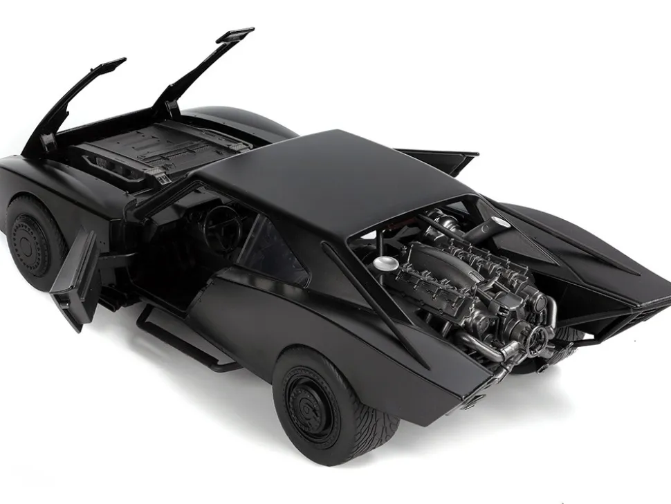 Batmobile Matt Black with Lights Batman Diecast Figurine The Batman 2022 Movie DC Comics 1/18 Diecast Model Car Jada 32504