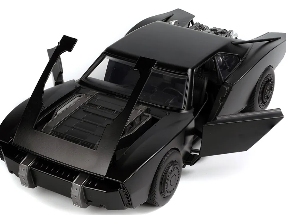 Batmobile Matt Black with Lights Batman Diecast Figurine The Batman 2022 Movie DC Comics 1/18 Diecast Model Car Jada 32504