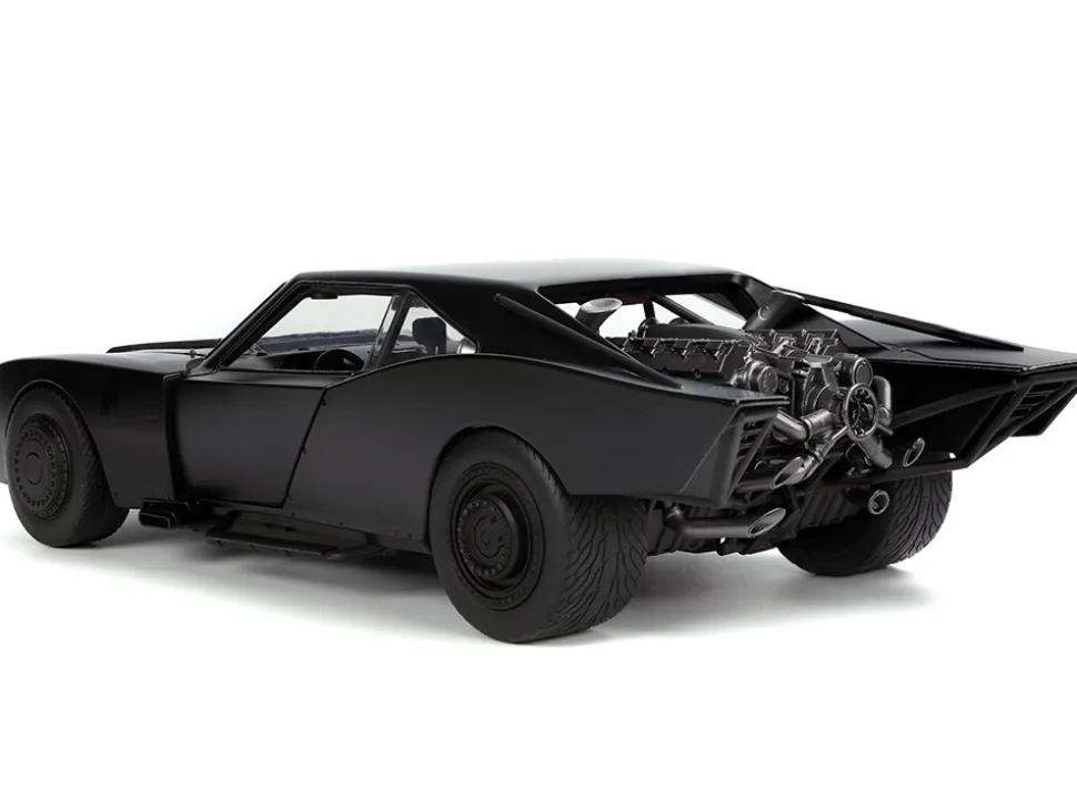 Batmobile Matt Black with Lights Batman Diecast Figurine The Batman 2022 Movie DC Comics 1/18 Diecast Model Car Jada 32504
