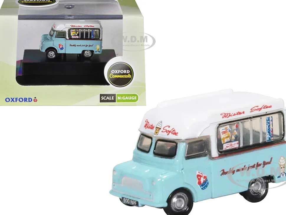 Bedford CA Ice Cream Van "Mister Softee" Light Blue with White Top 1/148 (N) Scale Diecast Model Car by Oxford Diecast