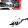 Bell 206 Helicopter Dark Blue and White Police Sky Pilot Series 1/34 Diecast Model New Ray 26073A