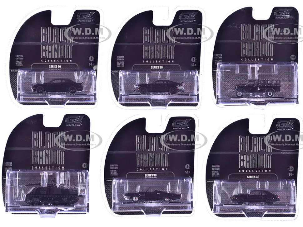 Black Bandit 6 piece Set Series 30 1/64 Diecast Model Cars by Greenlight