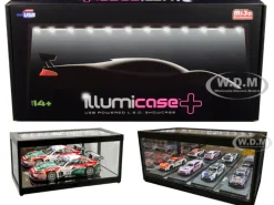 Black Collectible Display Show Case Illumicase+ LED Lights and Mirror Base Back 1/64 1/43 1/32 1/24 1/18 Scale Models Illumibox MJ7710
