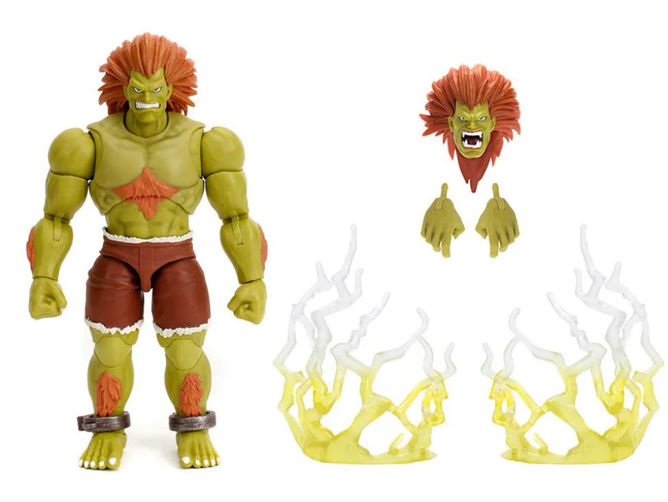 Blanka 7.5" Moveable Figure with Accessories and Alternate Head and Hands "Ultra Street Fighter II: The Final Challengers" (2017) Video Game Model by Jada
