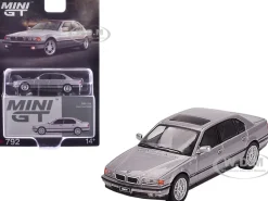 BMW 750IL Aspen Silver Metallic with Sun Roof Limited Edition 1/64 Diecast Model Car by Mini GT