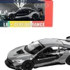 BMW i8 Liberty Walk Gray Black LB Performance Series 1/64 Diecast Model Car Paragon Models PA-55146