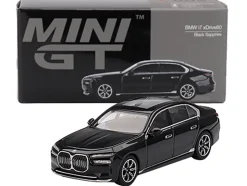 BMW i7 xDrive60 Black Sapphire Limited Edition 1/64 Diecast Model Car by Mini GT