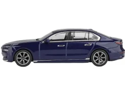 BMW i7 xDrive60 Tanzanite Blue Metallic with Sun Roof Limited Edition 1/64 Diecast Model Car by Mini GT