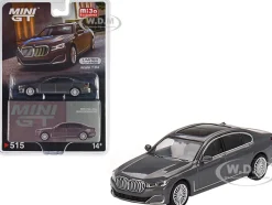 BMW 750Li xDrive Bernina Gray Amber Effect with Sunroof Limited Edition to 2400 pieces Worldwide 1/64 Diecast Model Car True Scale Miniatures MGT00515