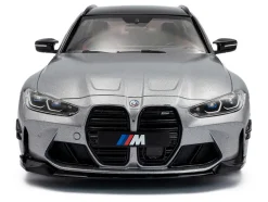 2024 BMW M3 Competition M xDrive Touring Frozen Pure Gray Metallic with Black Top 1/18 Diecast Model Car by Solido