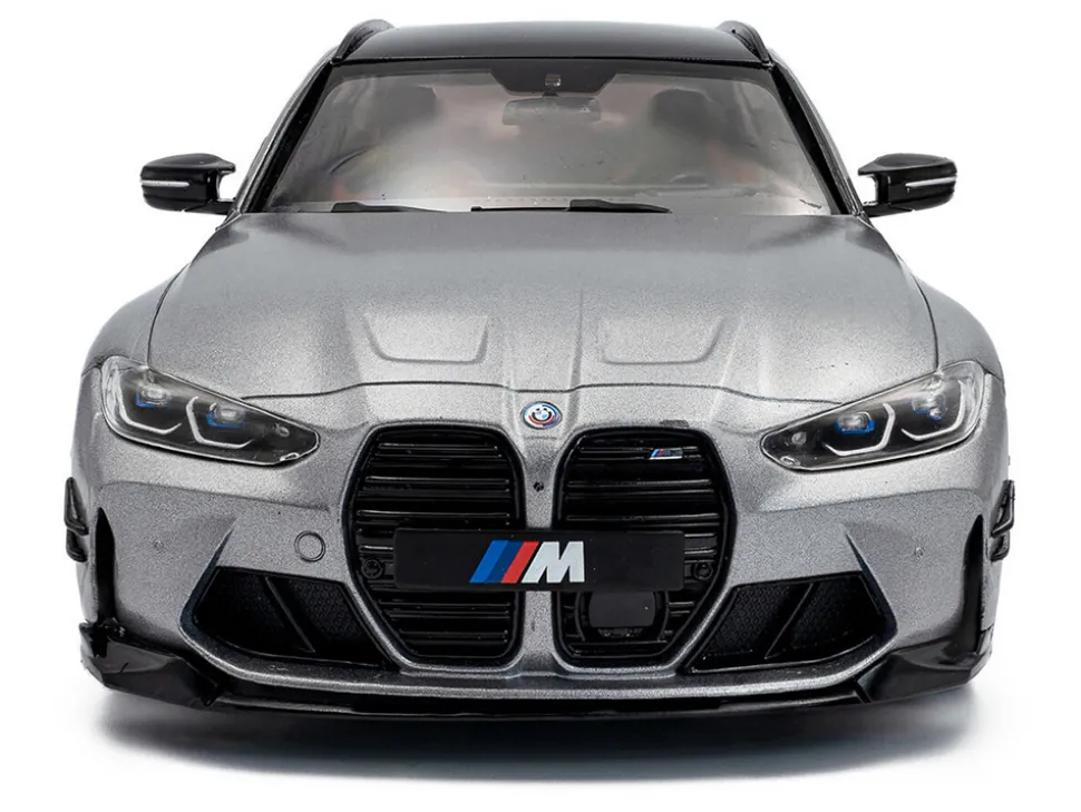 2024 BMW M3 Competition M xDrive Touring Frozen Pure Gray Metallic with Black Top 1/18 Diecast Model Car by Solido