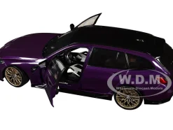 2024 BMW M3 Competition M xDrive Touring Twilight Purple Pearl Metallic with Black Top 1/18 Diecast Model Car by Solido