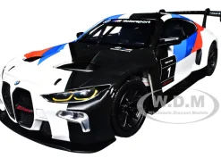 BMW M4 GT3 #1 White with Black, Blue and Red Graphics 