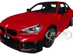 2024 BMW M2 Performance Parts Toronto Red Metallic with Carbon Top 1/18 Diecast Model Car by Solido