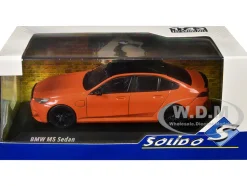 2024 BMW M5 Sedan Fire Orange III with Black Top 1/43 Diecast Model Car by Solido
