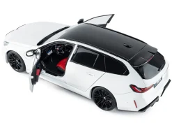 2025 BMW M5 Touring Alpine White with Black Top 1/18 Diecast Model Car by Solido