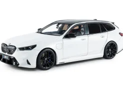 2025 BMW M5 Touring Alpine White with Black Top 1/18 Diecast Model Car by Solido