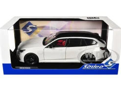 2025 BMW M5 Touring Alpine White with Black Top 1/18 Diecast Model Car by Solido