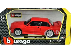 1988 BMW 3 Series M3 E30 Red 1/24 Diecast Model Car Bburago 21100RD