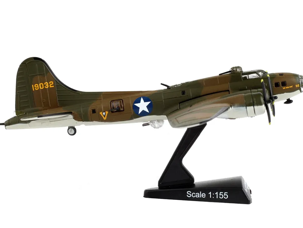 Boeing B 17E Flying Fortress Bomber Aircraft My Gal Sal United States Army Air Corps 1/155 Diecast Model Airplane Postage Stamp PS5413-1
