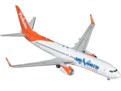Boeing 737-800 Commercial Aircraft "Air North" (C-FNYA) White with Orange Tail "Gemini 200" Series 1/200 Diecast Model Airplane by GeminiJets