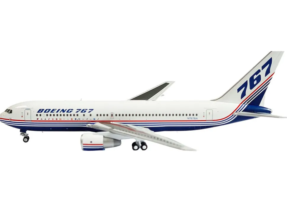 Boeing 767-200 Commercial Aircraft "Boeing House Livery" (N767BA) White with Blue and Red Stripes 1/400 Diecast Model Airplane by V1:400