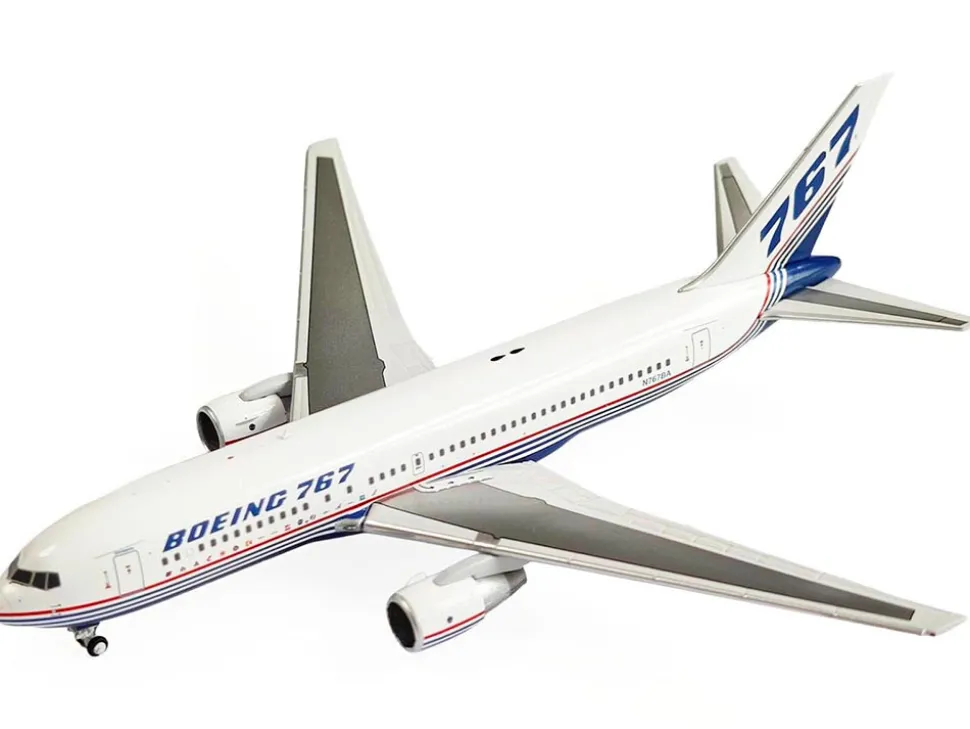 Boeing 767-200 Commercial Aircraft "Boeing House Livery" (N767BA) White with Blue and Red Stripes 1/400 Diecast Model Airplane by V1:400