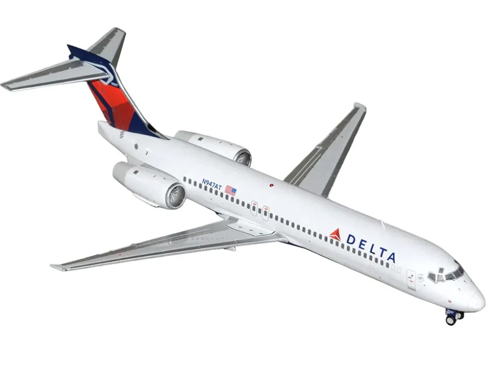 Boeing 717-200 Commercial Aircraft "Delta Air Lines" (N947AT) White with Blue and Red Tail "Gemini 200" Series 1/200 Diecast Model Airplane by GeminiJets