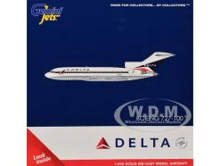 Boeing 727-100 Commercial Aircraft "Delta Air Lines" (N1633) White with Red and Blue Stripes 1/400 Diecast Model Airplane by GeminiJets