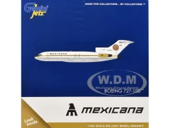 Boeing 727-100 Commercial Aircraft "Mexicana de Aviacion" (XA-SEJ) White with Gold Stripes 1/400 Diecast Model Airplane by GeminiJets