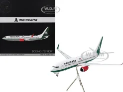 Boeing 737-800 Commercial Aircraft "Mexicana" (XA-ASM) White with Green Stripes "Gemini 200" Series 1/200 Diecast Model Airplane by GeminiJets