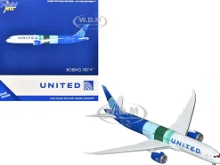 Boeing 787-9 Commercial Aircraft "United Airlines - The Future is SAF" (N24988) White and Blue with Stripes 1/400 Diecast Model Airplane by GeminiJets