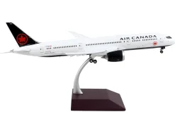 Boeing 787 9 Commercial Aircraft with Flaps Down Air Canada White with Black Tail Gemini 200 Series 1/200 Diecast Model Airplane GeminiJets G2ACA1058F
