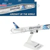 Boeing 777-300 Commercial Aircraft with Landing Gear "EgyptAir" (SU-GDL) White with Blue Tail (Snap-Fit) 1/200 Plastic Model by Skymarks