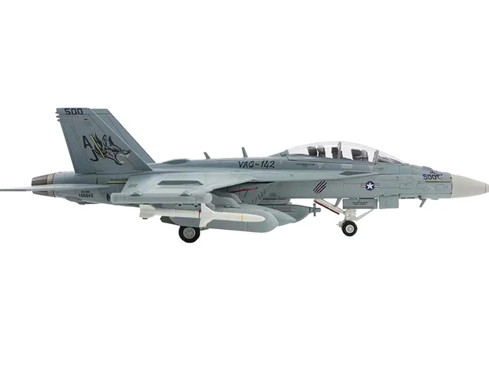 Boeing EA-18G Growler Aircraft "VAQ-142 Gray Wolves, USS Gerald R. Ford" (2023) United States Navy "Air Power Series" 1/72 Diecast Model by Hobby Master