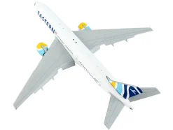 Boeing 777 200ER Commercial Aircraft with Flaps Down Eastern Air Lines White with Striped Tail 1/400 Diecast Model Airplane GeminiJets GJ2059F