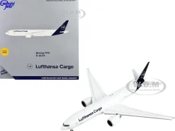 Boeing 777F Commercial Aircraft with Flaps Down Lufthansa Cargo White with Dark Blue Tail 1/400 Diecast Model Airplane GeminiJets GJ2126F