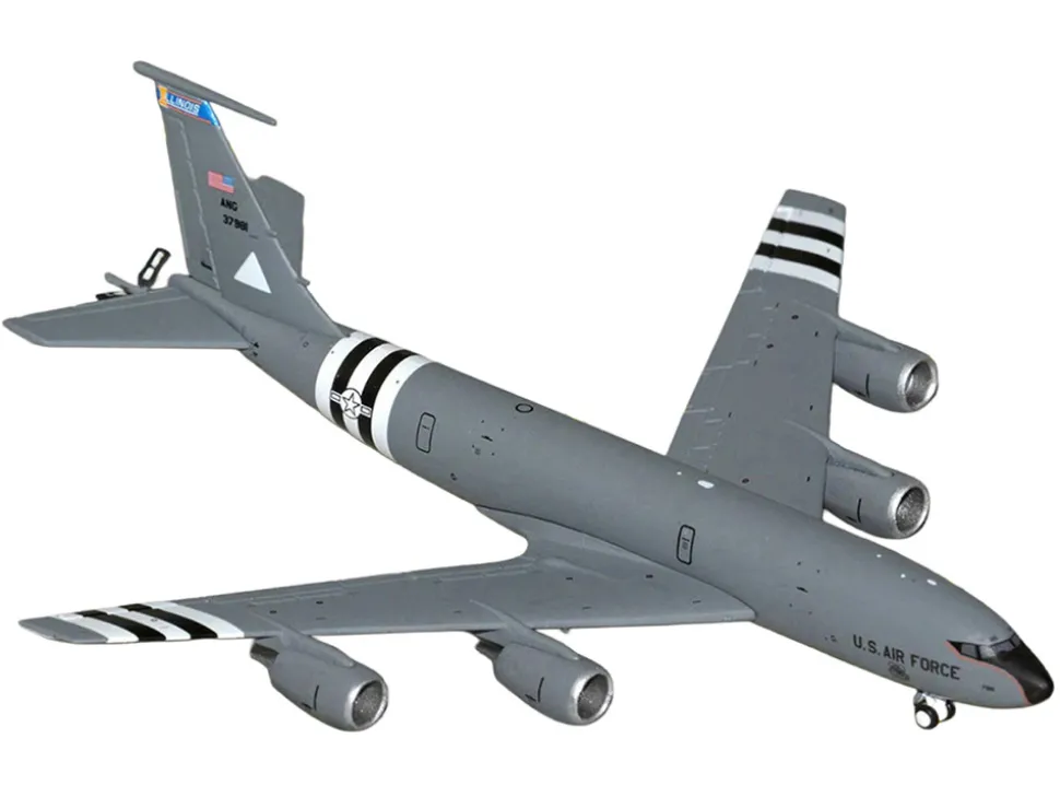 Boeing KC-135R Stratotanker Aircraft "Illinois Air National Guard" United States Air Force (63-7981) Gray "Gemini Macs" Series 1/400 Diecast Model Airplane by GeminiJets