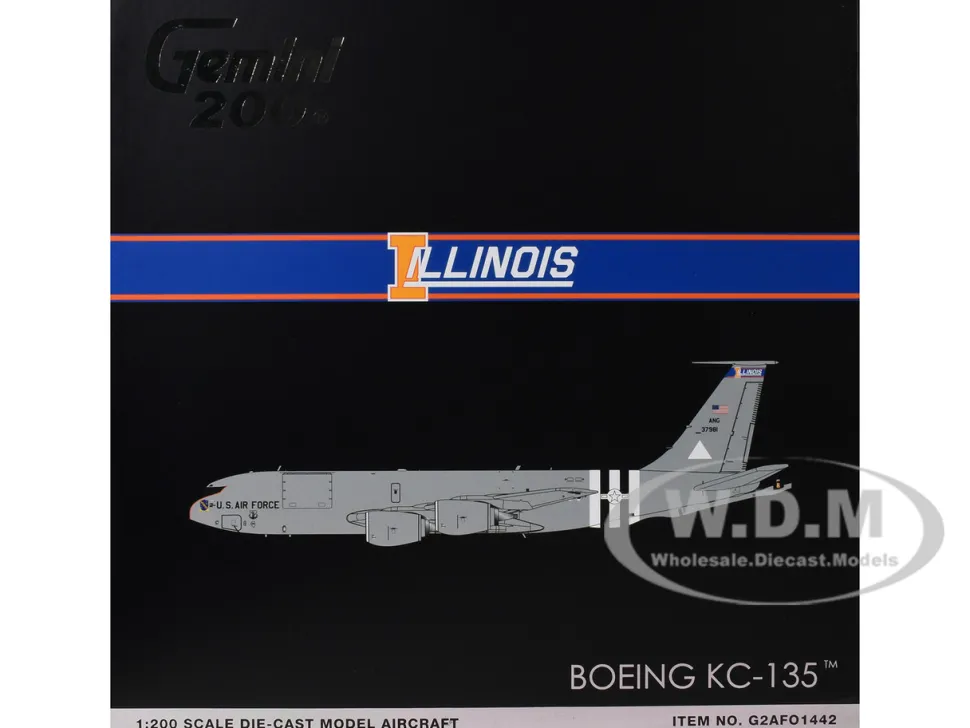 Boeing KC-135R Stratotanker Tanker Aircraft "Illinois Air National Guard" (63-7981) United States Air Force "Gemini 200" Series 1/200 Diecast Model Airplane by GeminiJets