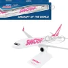 Boeing 737 MAX 8 Commercial Aircraft "Swoop" (C-GORP) White with Pink Tail (Snap-Fit) 1/130 Plastic Model by Skymarks