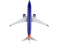 Boeing 737 MAX 8 Commercial Aircraft Southwest Airlines N872CB Blue with Red and Orange Stripes Snap Fit 1/130 Plastic Model Skymarks SKR1140