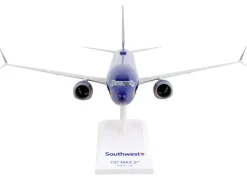 Boeing 737 MAX 8 Commercial Aircraft Southwest Airlines N872CB Blue with Red and Orange Stripes Snap Fit 1/130 Plastic Model Skymarks SKR1140