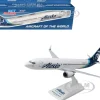 Boeing 737 MAX 8 Commercial Aircraft "Alaska Airlines" (N801AK) White with Blue Tail (Snap-Fit) 1/130 Plastic Model by Skymarks