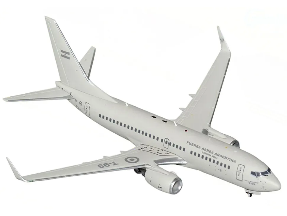 Boeing 737-700 Transport Aircraft "Fuerza Aerea Argentina (Air Force)" (T-99) Gray "Gemini 200" Series 1/200 Diecast Model Airplane by GeminiJets