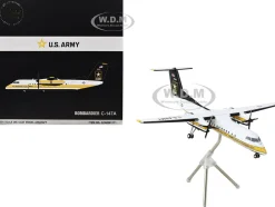 Bombardier C-147A Transport Aircraft "Golden Knights Parachute Team" United States Army (17-01610) White with Yellow Stripes and Black Tail "Gemini 200" Series 1/200 Diecast Model Airplane by GeminiJets