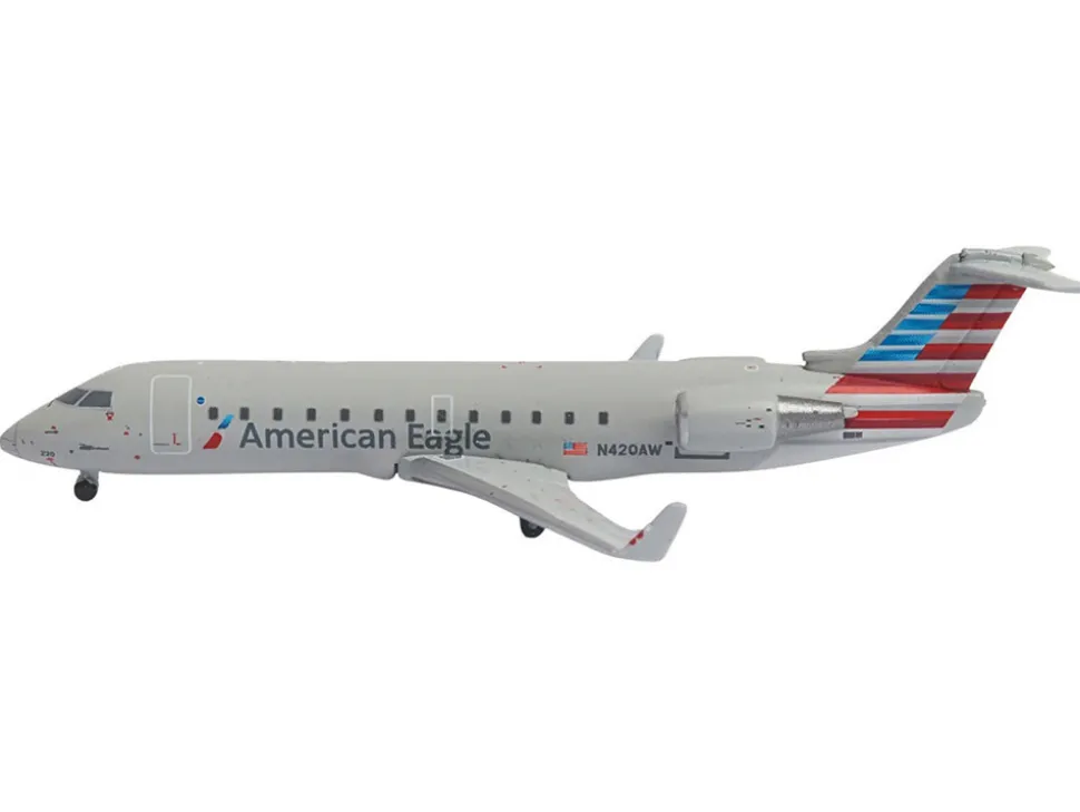 Bombardier CRJ200 Commercial Aircraft "American Eagle - Air Wisconsin" (N420AW) Gray with Red and Blue Tail 1/400 Diecast Model Airplane by GeminiJets